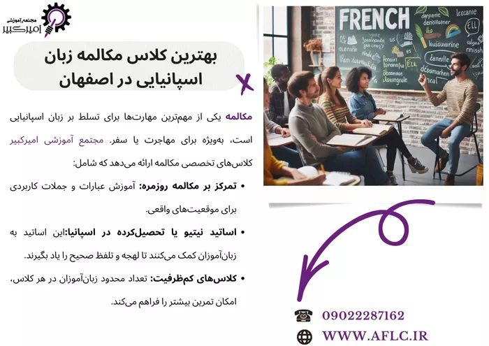 بهترین کلاس مکالمه زبان اسپانیایی در اصفهان